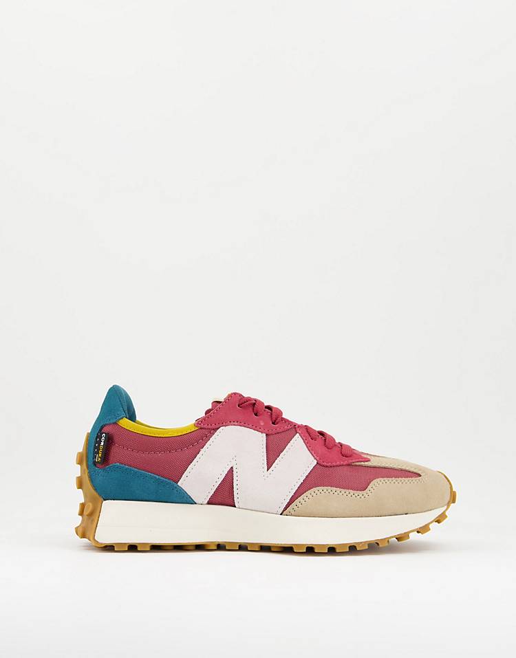 New Balance 327 sneakers in pink and beige